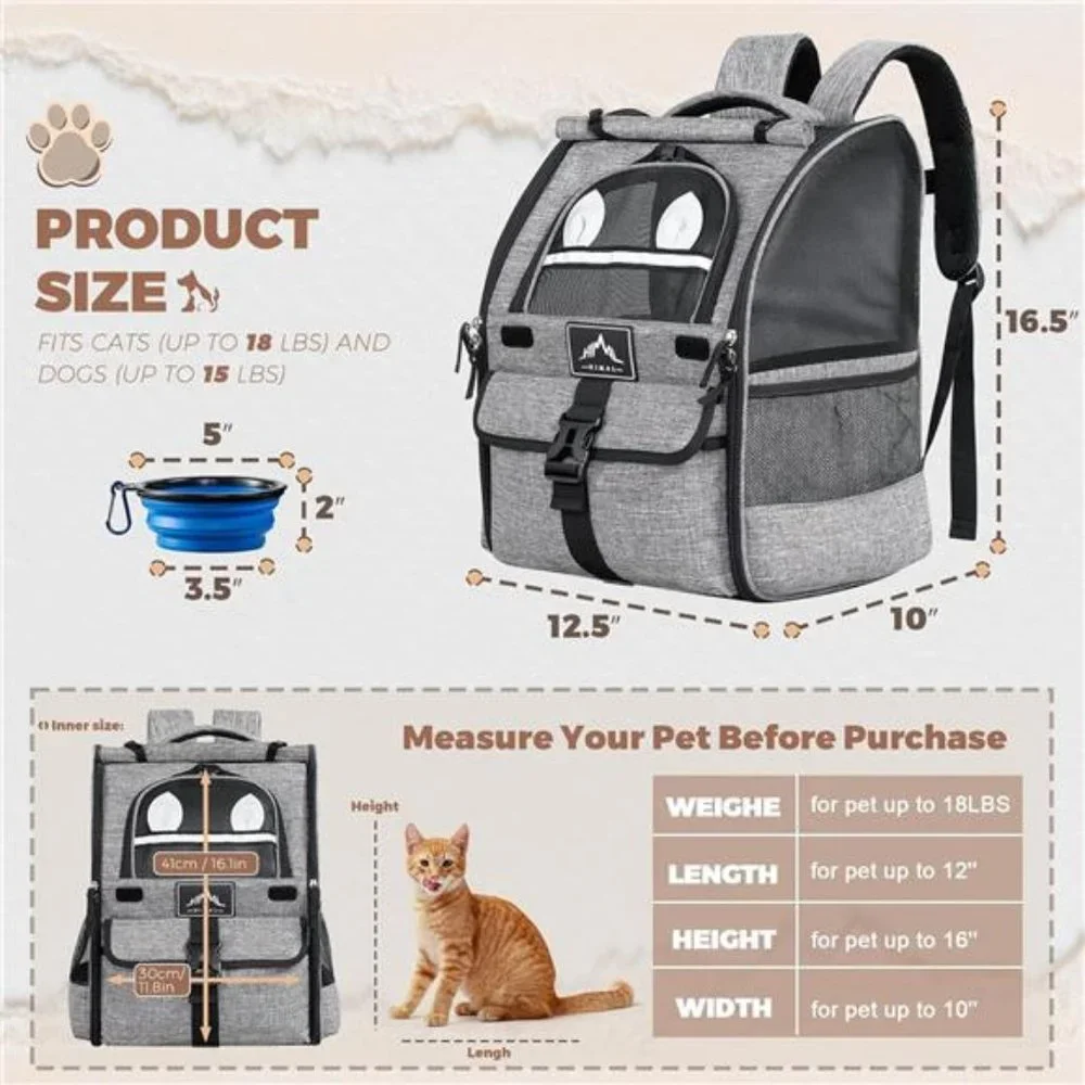Pet Carrier Backpack for Dogs and Cats,Puppies,Ventilated Design Breathable